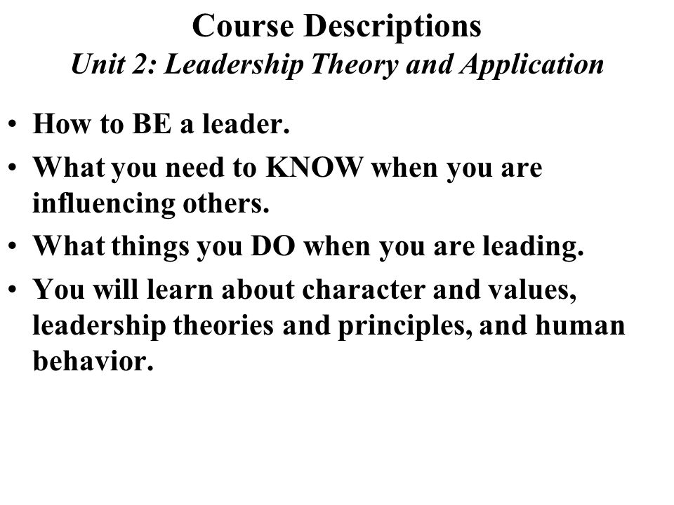 Theories and Principles Unit 4 Dtlls